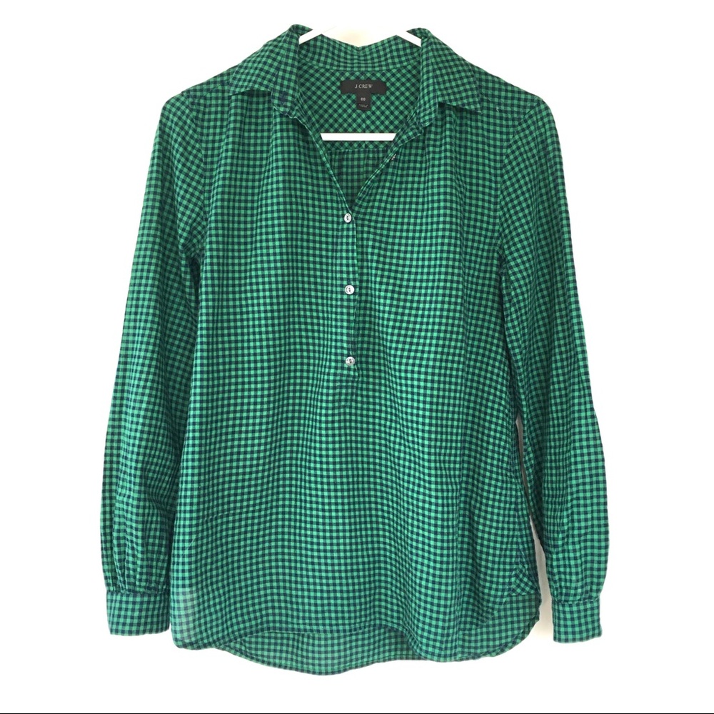 J. Crew | Gathered Popover Gingham Shirt